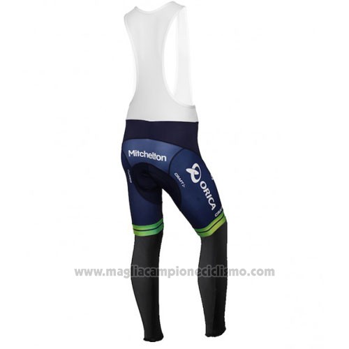 2016 Abbigliamento Ciclismo Orica GreenEDGE Bianco e Blu Manica Lunga e Salopette